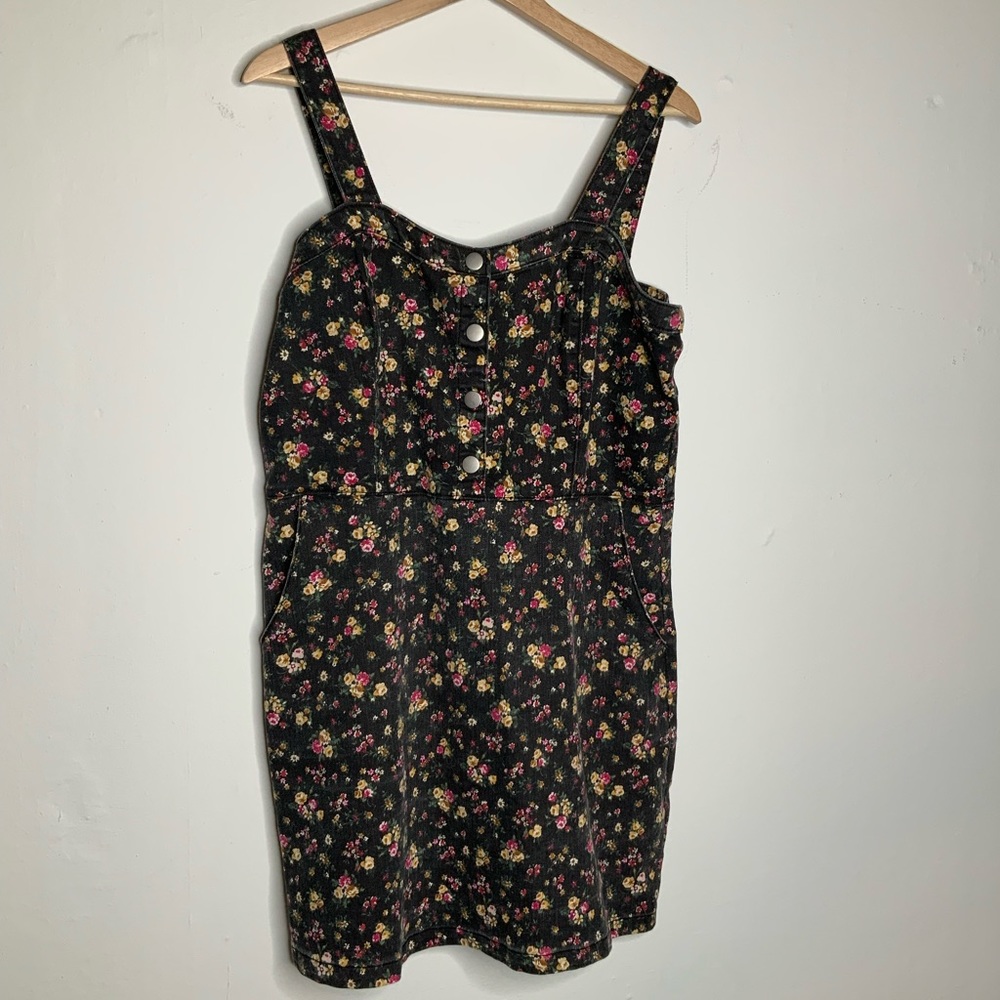 EUC Floral Denim Dress